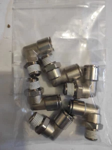 Cfz. n.6 SMC Raccordo "L" Inox KQB2L10-02S 1x filetto maschio G1/4" 1x tubo 8-10 - Foto 1 di 1