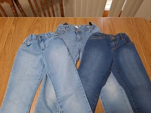 Lot of 3 Girls Size 10 Blue Jeans Pants by Crazy 8 and Place Adjustable Waist - Picture 1 of 9