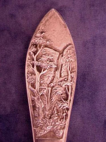 VINTAGE YOSEMITE FALLS YOSEMITE 5-3/8" STERLING SOUVENIR SPOON Cover