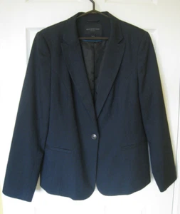 Kenneth Cole Select Womens XL Jacket Blazer Blue Black One Button Lined Career - Picture 1 of 13