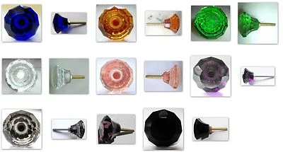  cut glass cupboard & wardrobe drawer pull door knob 35mm many colours Free p&p - Image 1 of 4