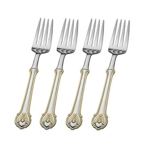 Wallace Napoleon Bee Gold Accent 18/10 Stainless Salad Fork (Set of Four) - Picture 1 of 4