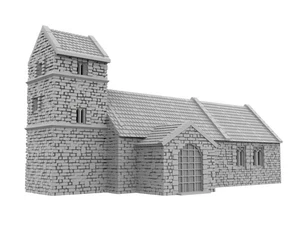 English Church - WWII03 3D PRINTED Wargame Terrain Bolt Action - Imagen 1 de 5