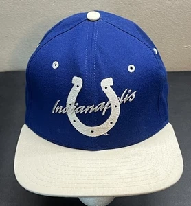 VTG 90s New Era Pro Model Team Collection Blue White Indy Colts Snapback Hat USA - Picture 1 of 10