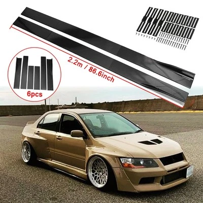 Fit 86.6''Side Skirt Splitter Extension Rocker Panel For Mitsubishi Galant GSX - Image 1 of 4