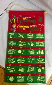 Calendario de Adviento de Tela de Película Amigo de Navidad EXCELENTE Estado Citas 12 x 22 - Imagen 1 de 8