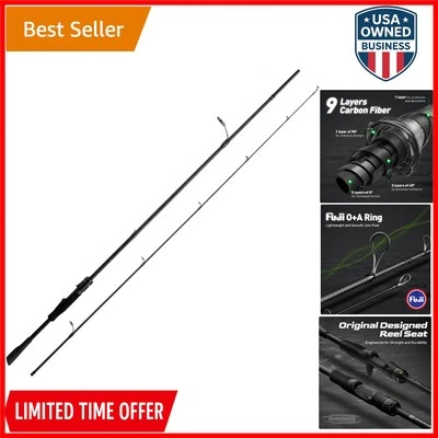 Caña de pescar giratoria ultraligera de fibra de carbono 2 piezas para lucio de lubina de trucha Foto 1 de 4