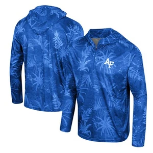 Men's Colosseum Royal Air Force Falcons Palms Printed Lightweight Quarter-Zip - Picture 1 of 3