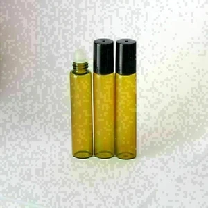 10 botellas de aceite esencial de perfume pequeñas ámbar de 10 ml rollo en rollo bola de vidrio - Imagen 1 de 1