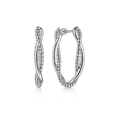 Gabriel & Co. 925 Sterling Silver Bujukan Intricate 30mm Hoop Earrings - Image 1 of 3