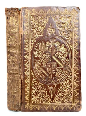 1727 MAGNIFICENT BINDING COAT of ARMS antique Deliciarum sacrarum et acroamatum - Image 1 of 4