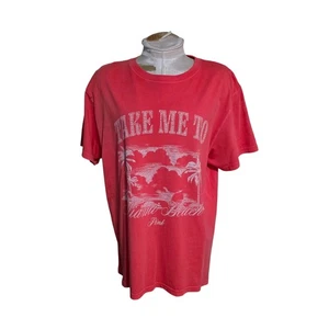 Victorias Secret Pink Take Me To Miami Tee Size M - Picture 1 of 5