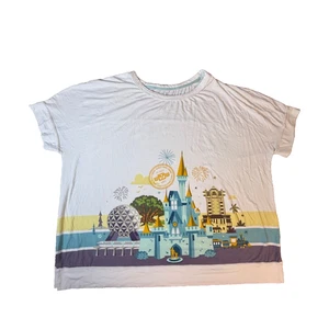 Camiseta túnica cuadrada Disney World Resort Four Parks Plus 2X algodón modal de gran tamaño - Imagen 1 de 10
