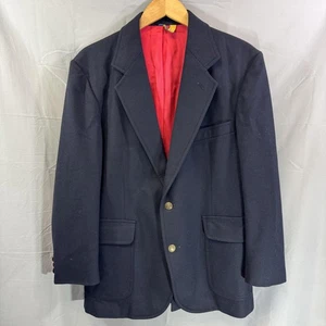 Vintage Pendleton Blazer Mens 38 Navy Blue Wool Gold Crest Buttons Made USA 80s - Picture 1 of 9