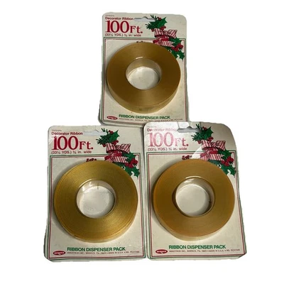 Vintage Berwick Decorative Ribbon Yellow Gold 300 Feet Total New Old Stock - Image 1 of 4