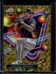 2023 Topps Cosmic Chrome Hunter Brown RC Gold Interstellar Refractor #20/50 - Picture 1 of 2