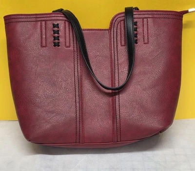 Bolso de Mano Montana West Rojo Oscuro con Acentos Negros Cuero Sintético 12x12x4" Foto 1 de 4