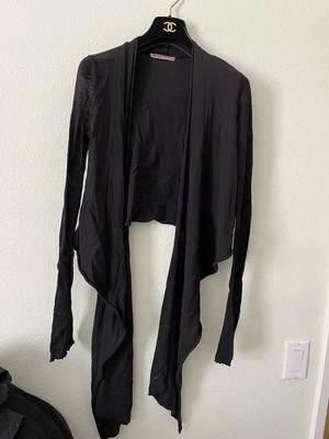 SUÉTER CÁRDIGAN COACHELLA TERCIOPELO SPENCER GRAHAM NEGRO ALGODÓN CÓMODO ACOGEDOR ABRIGO S Foto 1 de 4