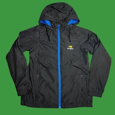 Chaqueta cortavientos US Open negra azul con capucha para mujer XS Vantage bolsillo con cremallera  Foto 1 de 4