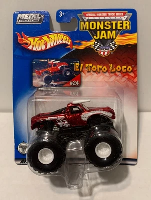Monster Jam Metal Series El Toro Loco Monster Truck rojo cromo 1/64 Hot Wheels Foto 1 de 3