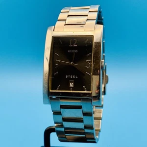 GUESS STEEL G85401G Men’s Quartz Bracelet Wristwatch All St Steel Date Working - Picture 1 of 17