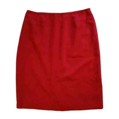 NWOT Le Suit Skirt Women 16 Red Lined 24" Long Zipper Slit Office Business - Image 1 of 4