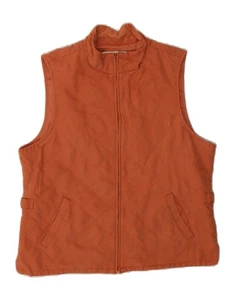 ORVIS Womens Quilted Gilet UK 14 Medium Orange Polyester CQ83 - Picture 1 of 3