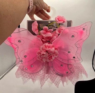Fairy Dust Halloween Pet Dog Cat Costume Apparel Pink Fairy Butterfly Set XS/S - Image 1 of 4