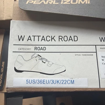Новые женские велосипедные туфли Pearl Izumi Attack размер 5 США /36 ЕС / 3 Великобритания - Изображение 1 из 4