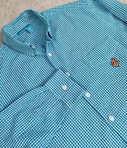 Rocawear Shirt Mens Large Blue Gingham Check Long Sleeve Button Down Top - Picture 1 of 14
