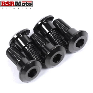 Suzuki GSXR600 GSXR750 Titanium Rear Disc Rotor Bolts, 2006-2007, K6 K7, Black - Picture 1 of 3