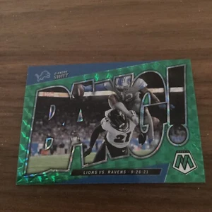 2022 PANINI MOSAIC GREEN PRIZM BANG D'ANDRE SWIFT DETROIT LIONS #B-15 - Picture 1 of 2