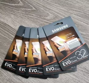5 Samsung EVO 32GB Micro SD HC Memory Card UHS-I Class 10 U1 95MB/s & SD Adapter - Picture 1 of 2