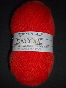 Plymouth Yarn Encore - Color 1383 Orange 75% Acrylic 25% Wool 3.5oz - G-Cond - Picture 1 of 6