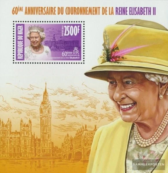 Niger miniature sheet 214 (complete. issue.) MNH 2013 queen Elizabeth II 60. Kro - Image 1 of 1