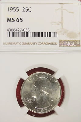 1955 NGC MS65 Washingon Quarter!! #A0963 - Image 1 of 2