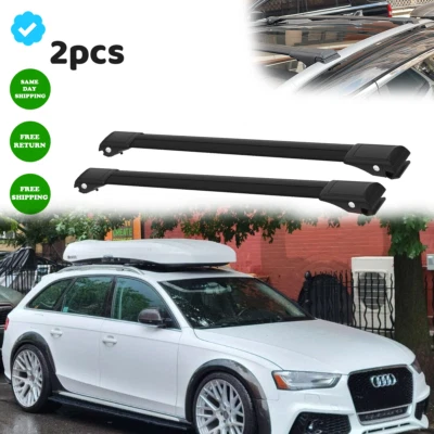 Черные перекладины на крышу для Audi A4 B8 Allroad Quattro 2008-2016 годов выпуска - Изображение 1 из 4