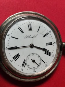 Rare Antique 56mm Blondel for Russian Market Silver Mens Pocket Watch _575 - Picture 1 of 15