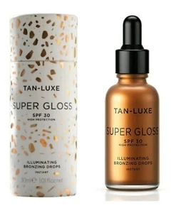 TAN-LUXE SUPER GLOSS SPF 30 Illuminating Bronzing Instant Drops 30ml - Picture 1 of 6