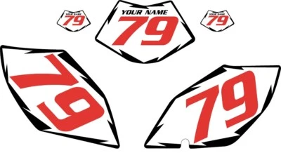 2007-2009 BETA 525 RR/RS Pre-Printed White Backgrounds - Black Shock/Red Number - Изображение 1 из 3