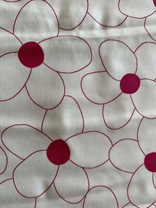 IKEA of Sweden Cotton Fabric W60”xL4.5 Yards Red & White Daisies - Picture 1 of 9