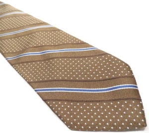 Corbata Faconnable Para Hombre Marrón 100% Seda | Corbata Patrón Rayas Hecha en Italia - Imagen 1 de 8