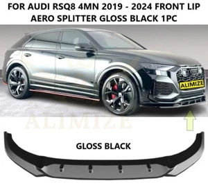PARA AUDI RS Q8 RSQ8 4MN 2019 - 2024 AEROFALDA LABIAL DIVISOR FRONTAL NEGRO BRILLANTE - Imagen 1 de 10