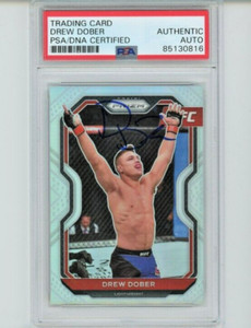 DREW DOBER AUTO SILVER PSA DNA 2021 Panini Prizm UFC Signed Slabbed 2 Superstar