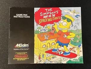 Simpsons Bart Vs The Mutants NES Nintendo Instruction Booklet Manual NES-Q5-UKV - Picture 1 of 2
