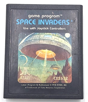 Vintage 1978 ATARI 2600 SPACE INVADERS CX2632 Video Game Cartridge - Image 1 of 3