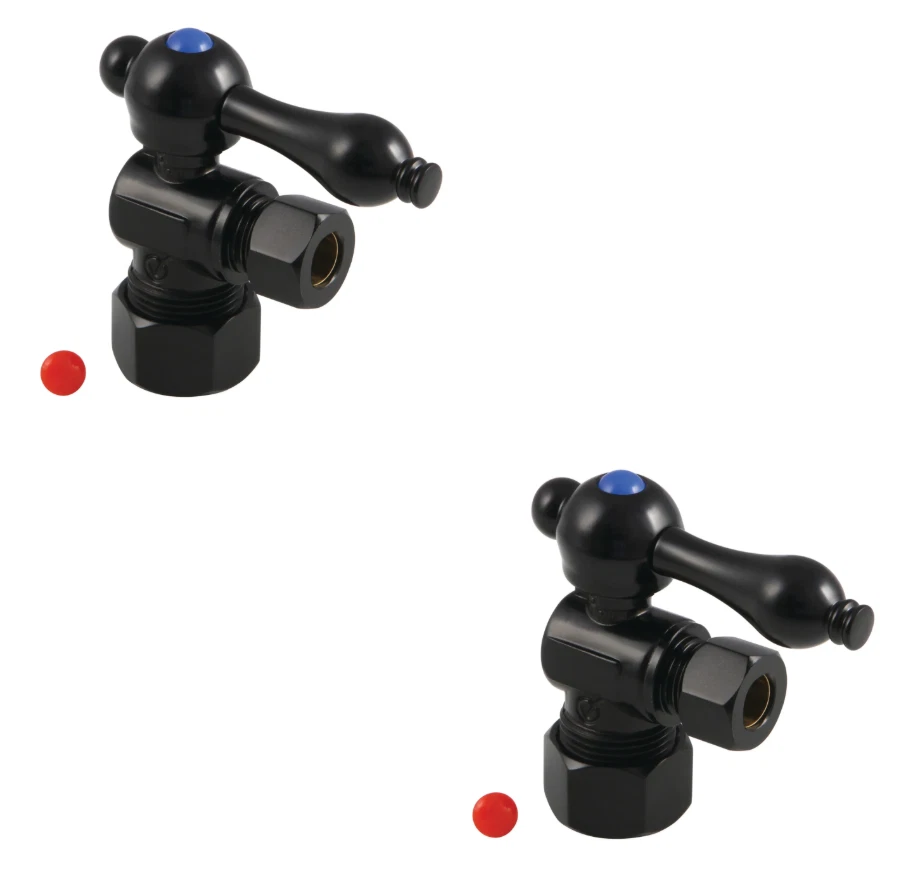 x2 Kingston Brass CC53300 Vintage Mixing Valve Quarter Turn Valve Matte Black - Image 1 of 4