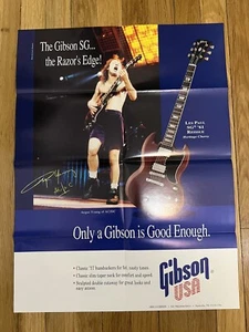 Vintage Gibson USA Promo Poster ANGUS YOUNG - AC/DC SG Collection 1993 18x24 t - Picture 1 of 8