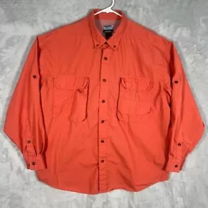 VTG Woolrich Shirt XXL Orange Fishing Hunt Hike Vented Ripstop Tactical RARE Y2K - Picture 1 of 16