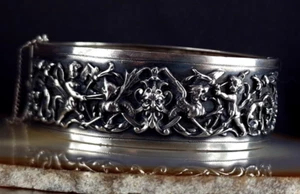 Brazalete plata 800 agarre ángel antiguo - extravagante y elegante silver anello - Imagen 1 de 12